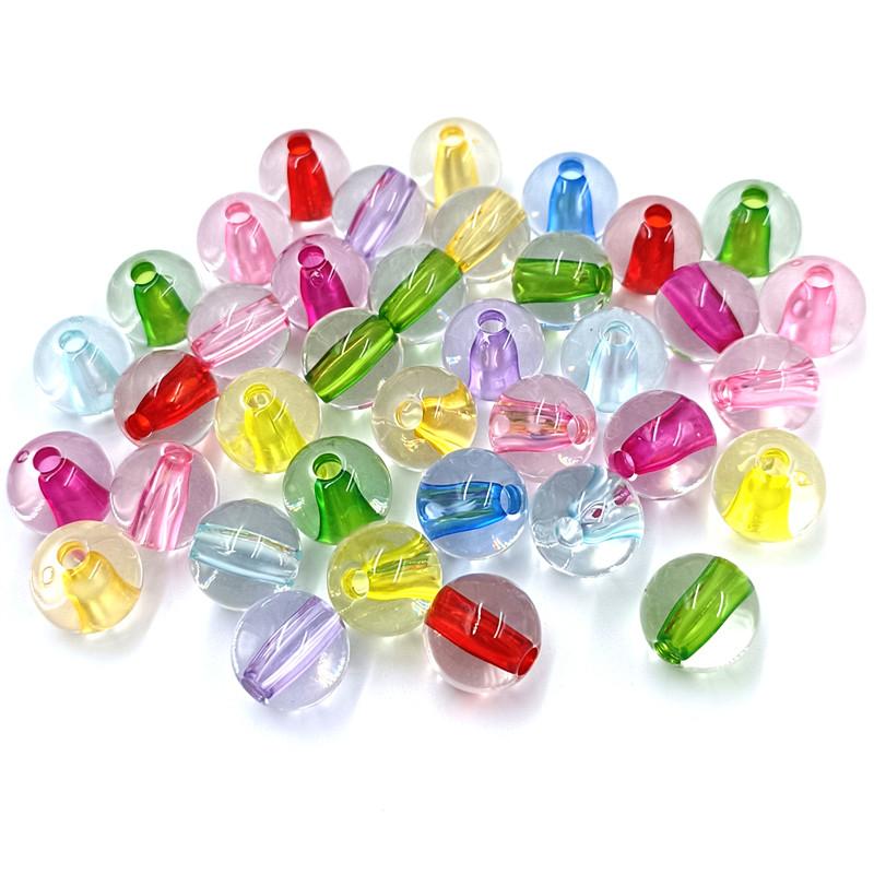 

Товары для вечеринок Прозрачные для изготовления ювелирных изделий Акриловые круглые бусины Жемчужные разделители Бусины-рассыпки Аксессуары для самостоятельного изготовления браслета, ожерелья 14 мм разноцветный