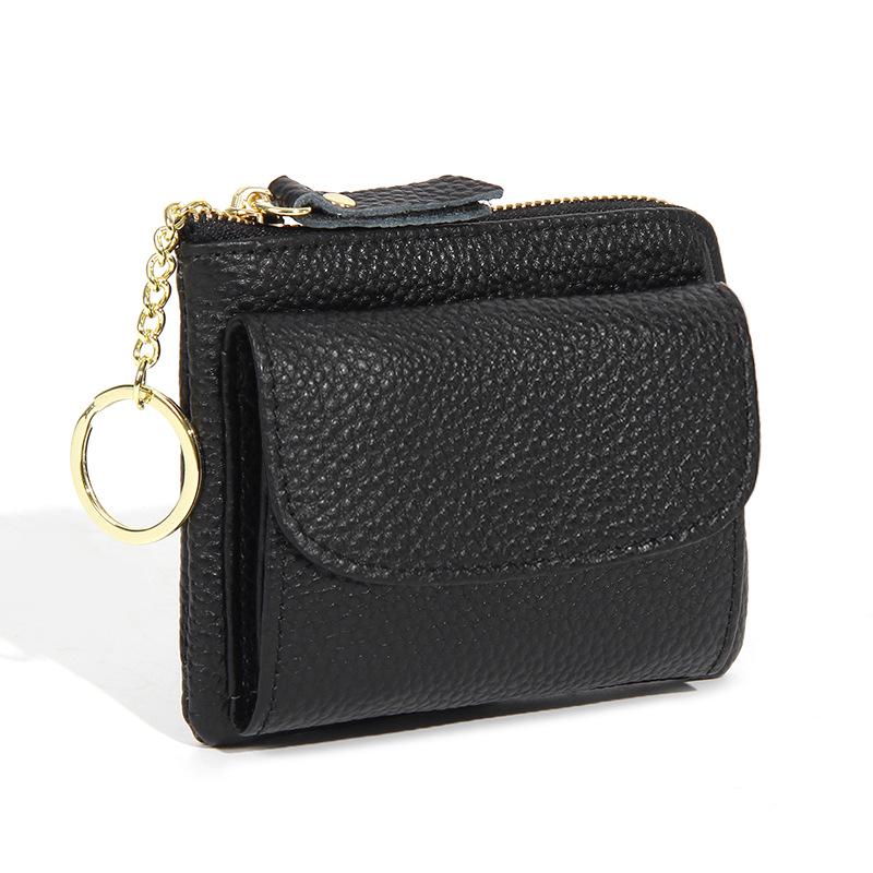 Japanese Cowhide Multifunctional Coin Purse & Card Holder - Genuine Leather Wallet with Key Attachment for Women