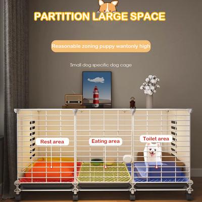 Hundekiste Beistelltisch mit Rädern & Tablett Hundekäfig Kiste Indoor Hundehütte Drahtkäfig Kiste Hundezwinger für kleine/mittelgroße/große Hunde