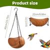 Retro Style Wood Grain Bird Feeders S Hooks Open Bowl-shaped Hanging Bird Bath Thickened Iron Chains Plastic Bird Bathtub