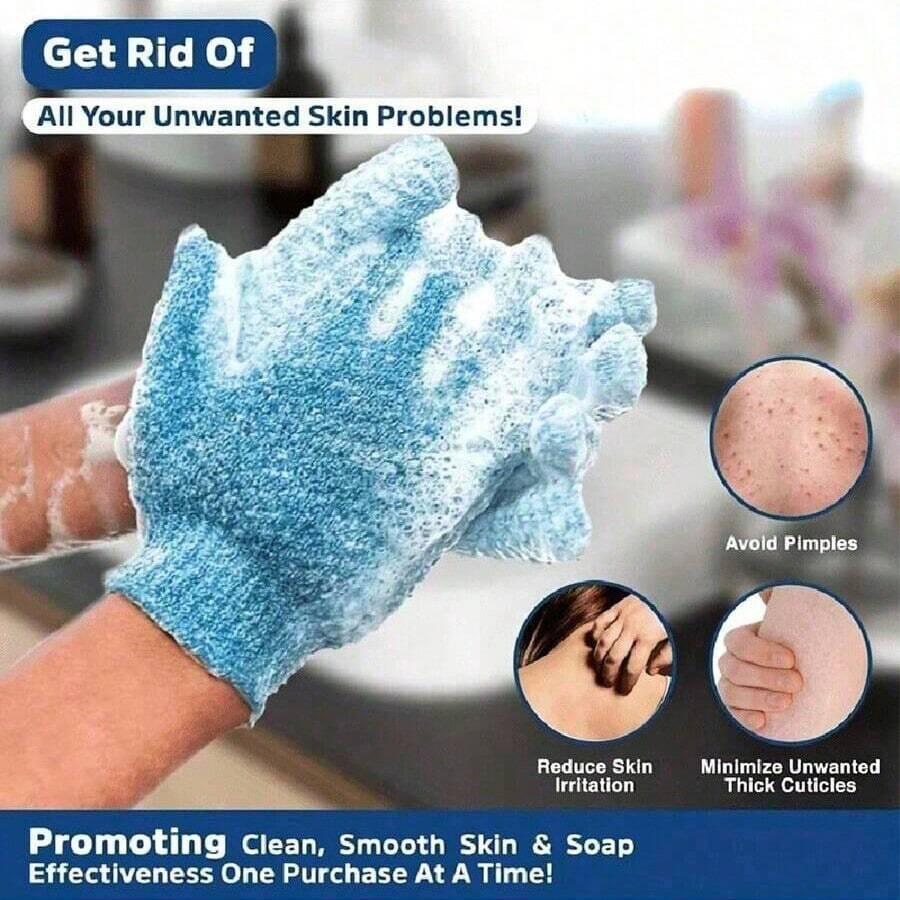 2Pcs/Pair Bath for Peeling Exfoliating Mitt Glove Shower Scrub Gloves Rubbing Body Spa Massage Sponge Clean Skin Moisturizing