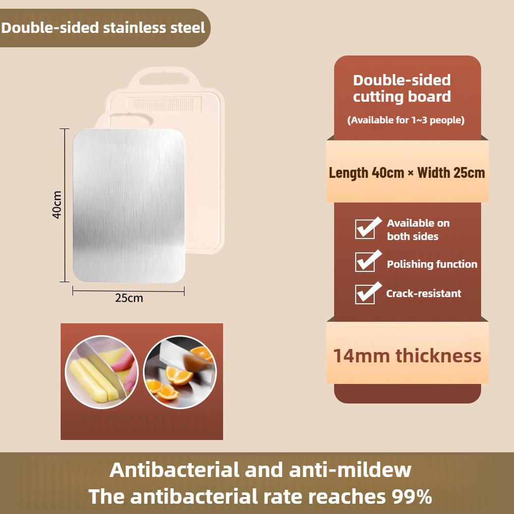 Stainless Steel Multifunctional Chopping Board New Double-sided Cutting Board Food Grade Wheat Straw Chopping Block