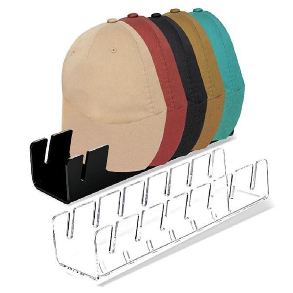 1Pc Hat Organizer for Baseball Caps with Anti-Slip Pad For Display and Storage,Space Saving Acrylic Hat Holder Hangers for Wall with Drilled