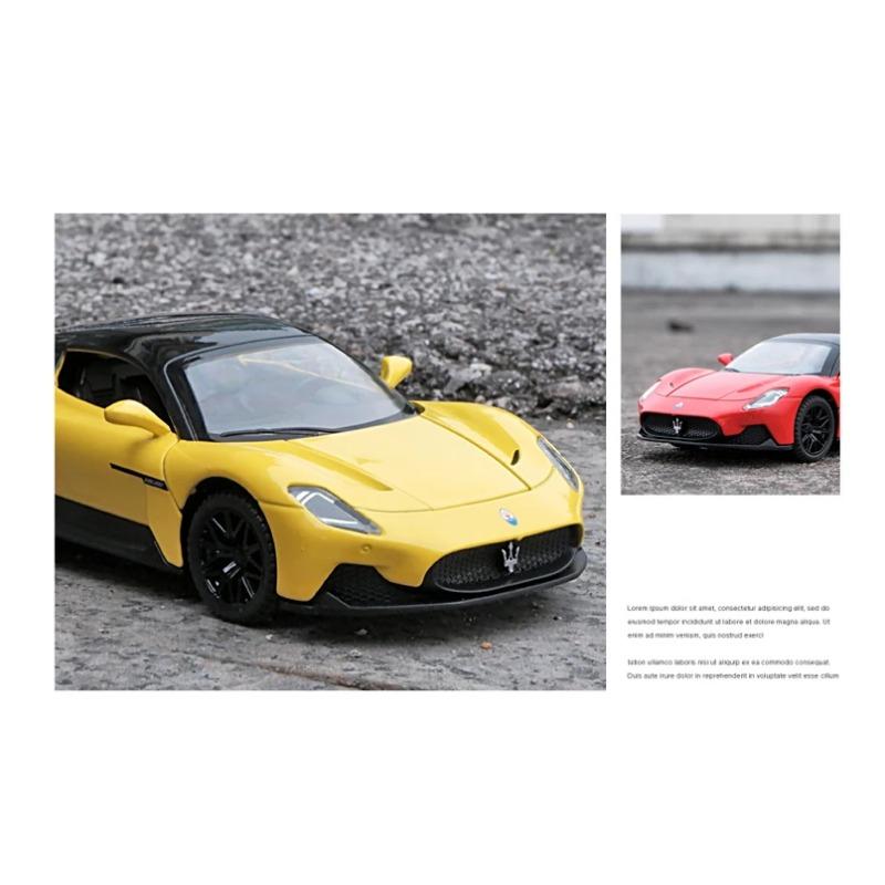 Maßstab 1/32 Maserati MC20 Coupe Legierung Sportwagen Diecast Metallmodell Sound & Licht Rückziehmotor Spielzeug Computer Schreibtisch Ornamente Kindergeschenk