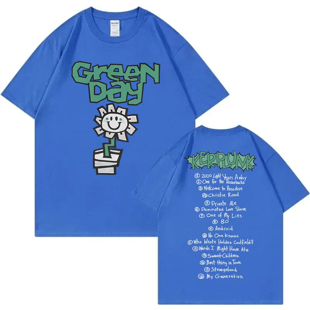 Rock Band Green Day Kerplunk Album Merch Trička Pánské Dámské Oblečení Móda Hip Hop Tričko Letní Ležérní Tričko s Krátkým Rukávem