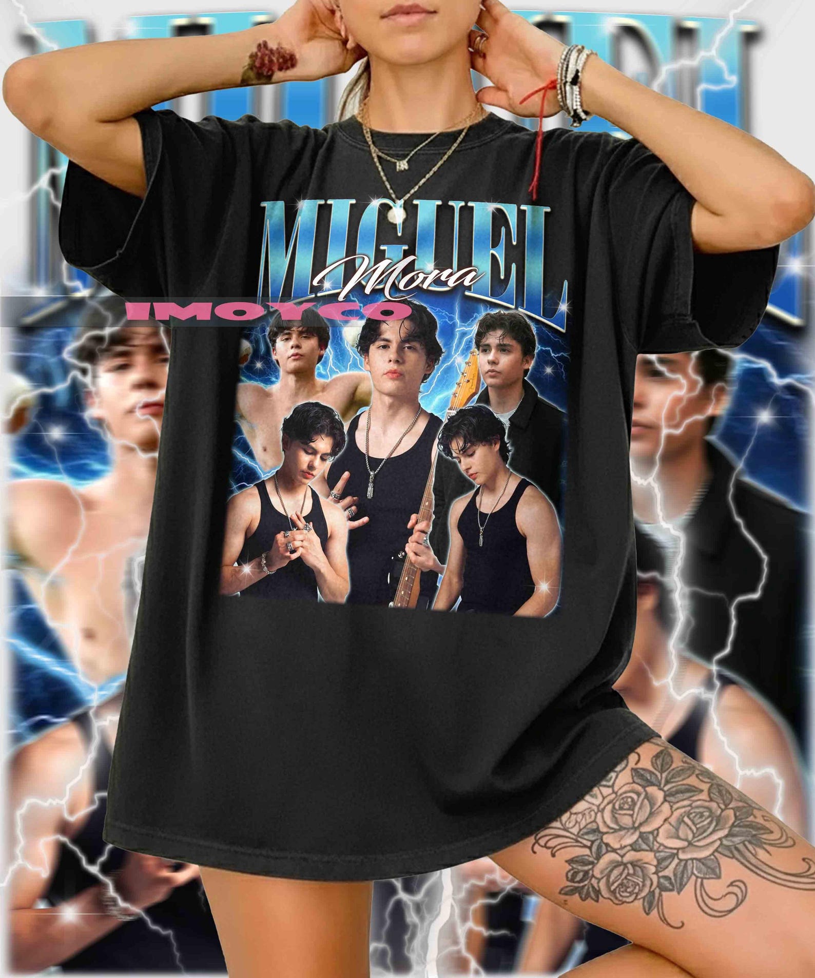 Miguel Mora 90s Graphic Tee, Comfort Colors T-Shirt XL