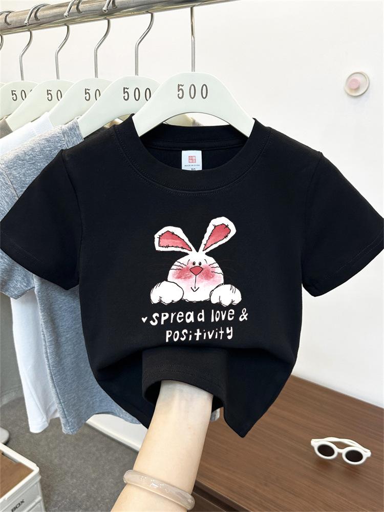 Kids Cotton Cartoon T Shirt Summer Short Sleeve Top For Boys And Girls Breathable Comfortable Tee