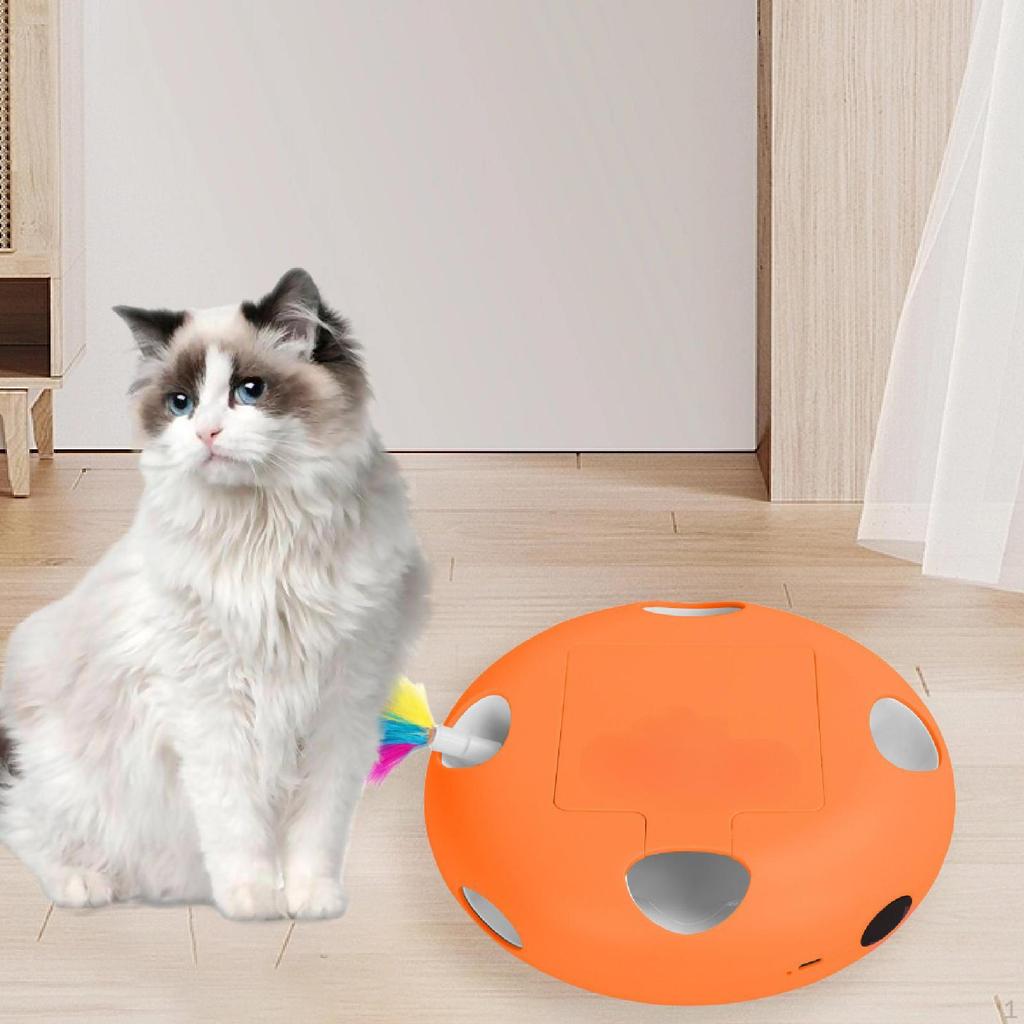 Cat Feather Toy Interactive Automatic Motion Seek Game Rechargeable Pet Plaything for Indoor