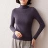 Women's High Neck Cashmere Sweater: Slim Fit Long Sleeve, Stacked Collar Knit for Autumn/Winter