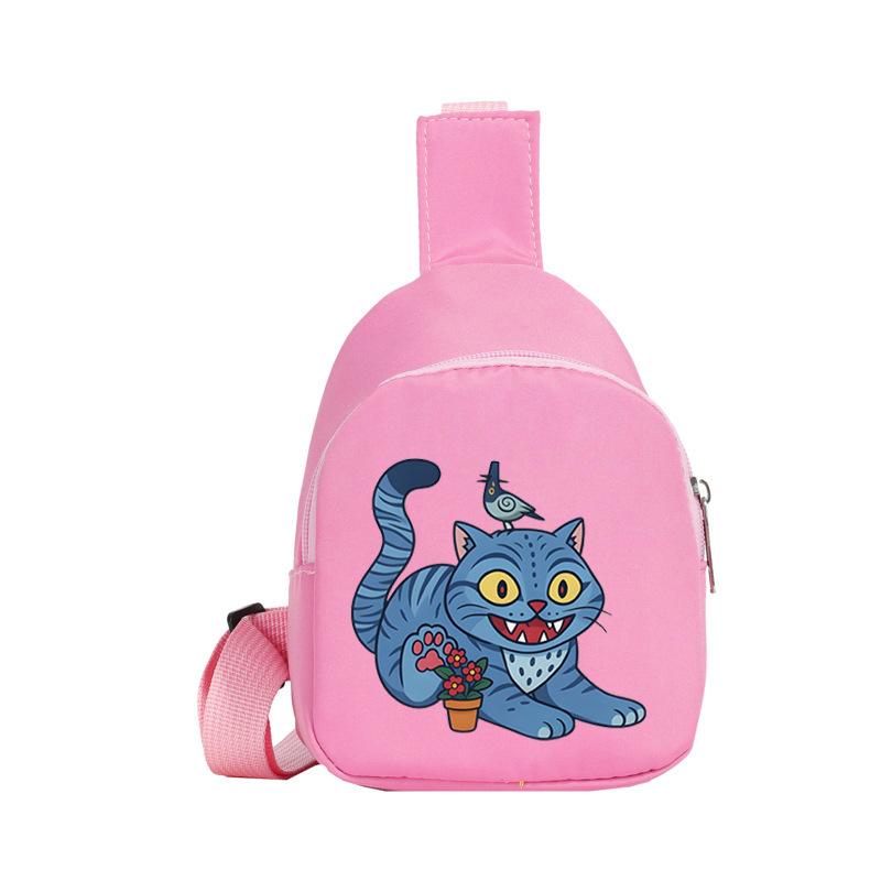 Casual Children'S Breast Bag Animation Cartoon Printing Fashion Boys And Girls Crossbody Bag Change Small Backpack