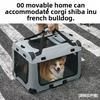 Zwei Fächer Katzenbox Tragbarer Haustier-Trolley für mehrere Katzen Atmungsaktive Reisetasche mit Rädern Große Kapazität Katzen-Trolley