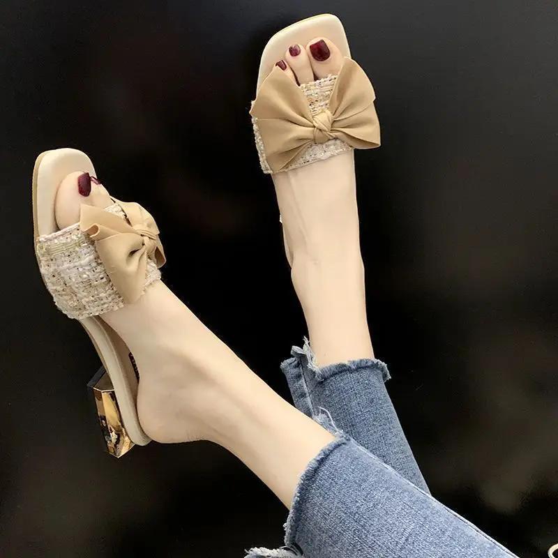 Fashion Shoes for Women Open Toe Woman Slippers Outside Sandals Vip Summer Footwear Low Price Original High Quality Slides On Promotion