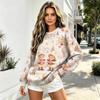 Women's Casual Christmas Print Crewneck Sweatshirt Long Sleeve Holiday Pullover Top