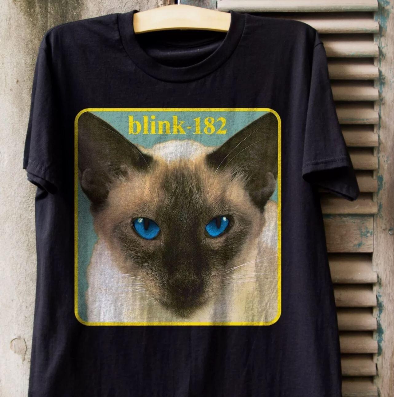 Blink 182 Tee Cheshire Cat Album Cover Black T-Shirt All Size S-5XL L