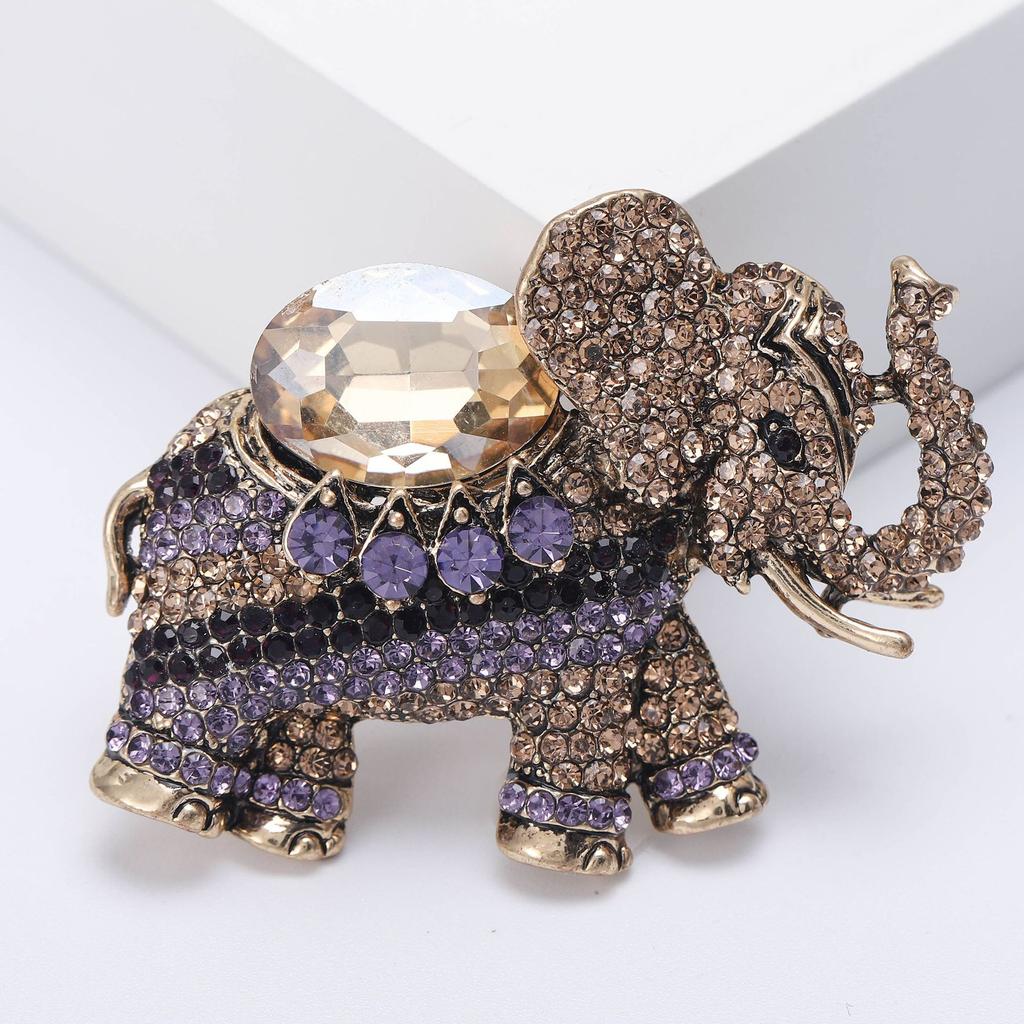 Delicate Elephant Brooch for Men Women Cute Animal Rhinestone Brooches Pins Jewelry Accessories Party Gifts
