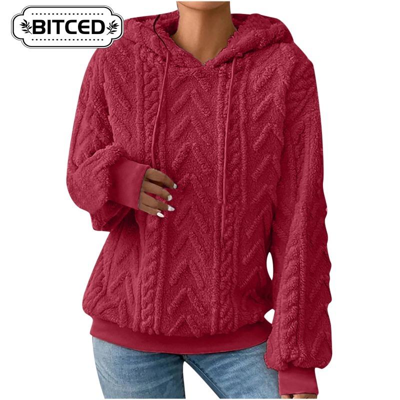BITCED Women's Fashion Casual Solid Color Print Long Sleeve Hooded Hoodies & Sweatshirts Unique Design
