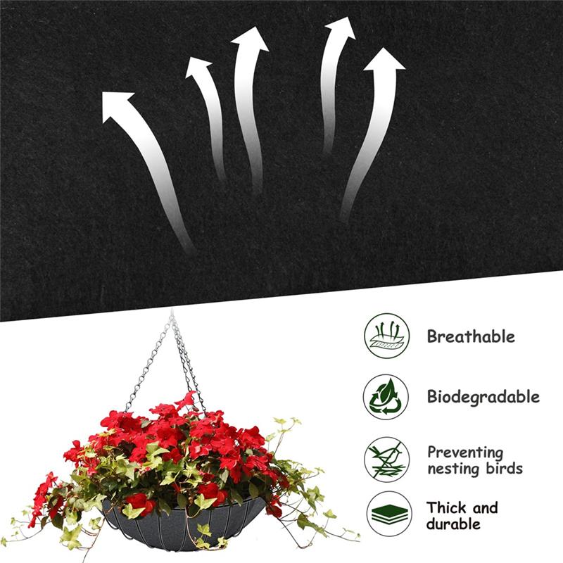 

Y20A Fabric Planter Liner Roll Non Woven Plant Felt Liner Roll Black Liners Roll Alternative Coconut Liner NONE