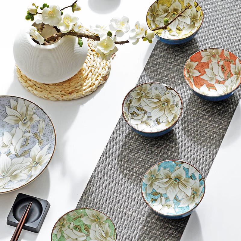 Japanese Style Wacai Magnolia Ceramic Deep Plate