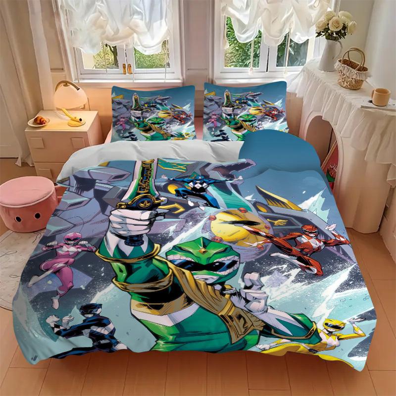 Power Rangers Heroic Battle Print 3Pcs Bedding Setduvet Cover With 2 Bedropillowcase Home Birthday Gift