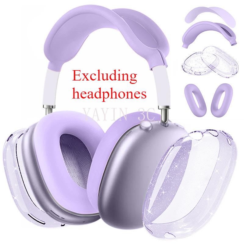 

Suitable for AirPods Max/2 Pink purple Color headset Silicone Protective Cover TPU Case Four piece suit anti fall and dust-proof Four piece suit