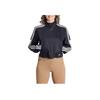 Adidas Originals Striped Print High Neck Full Zip Long Sleeve Jacket Women Black IM4326