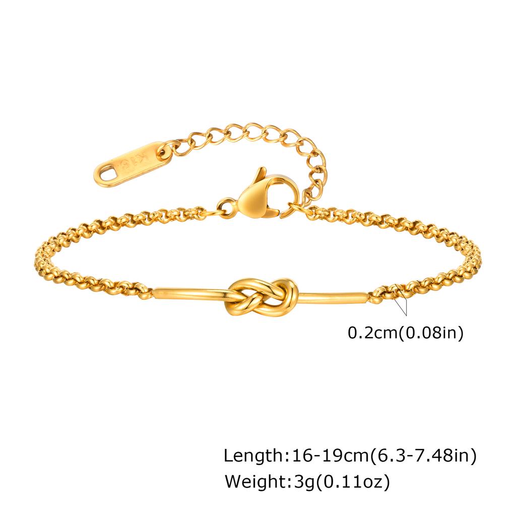 Stainless Steel  Love Knot Pendant Necklaces for Women,18k Gold Plated Minimalist Luxury Wedding Party Jewelry Gift