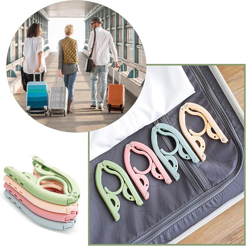 4 Colors Travel Hangers Set 4/8Pcs Folding Clothes Hangers Portable Plastic Clothes Hanger Set Multi-functional Hanging Rack