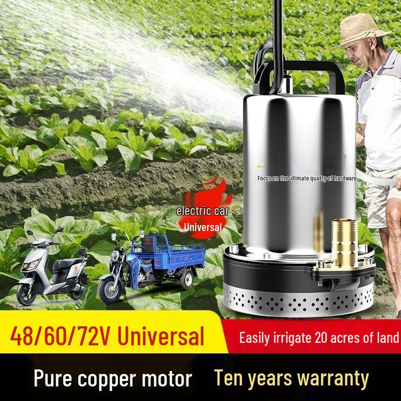48-72V DC Submersible Pump for Electric Vehicles, Tricycles, and Irrigation