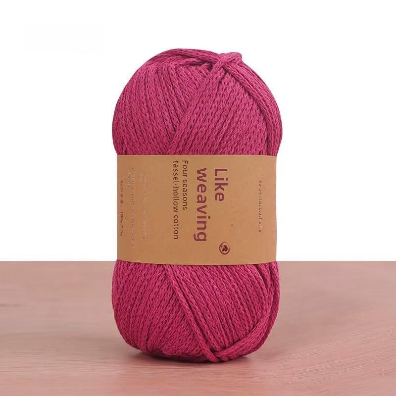 Round 2mm Cotton-Linen Yarn for DIY Crochet Bags & Hats