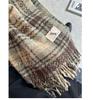 Korean Style Plaid Thickened Winter Shawl Scarf for Women