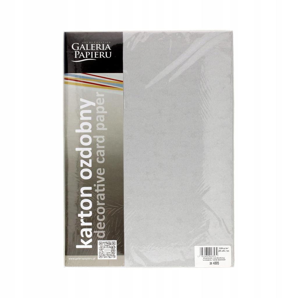 KARTON OZDOBNY STARS SREBNY 220G/M2 (20) 8532