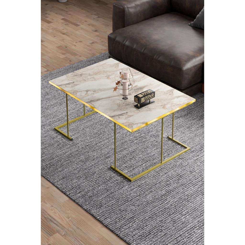Coffee Table Solo Gold White