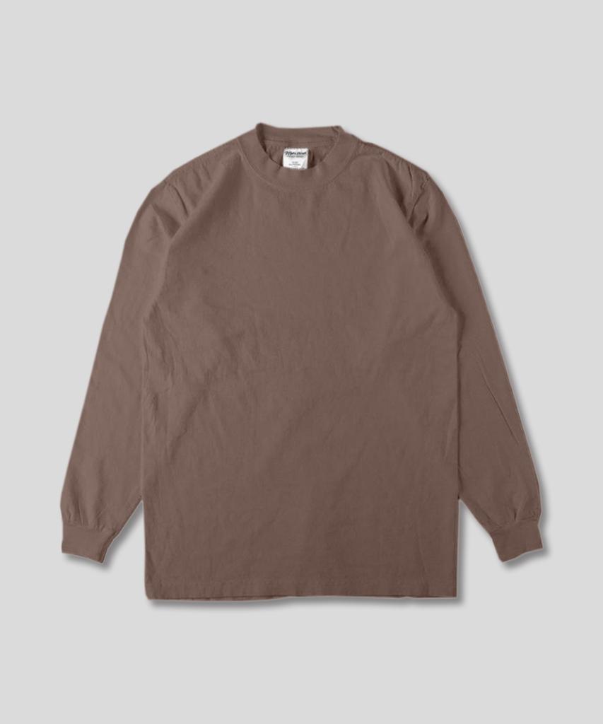 SHAKA WEAR 7.5Oz Garment-Dyed Plain Oversized Long Sleeve T-Shirt_Mocha