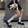 JK Strap Stocking Strap Calf Socks Cross Lolita Women's Long Tube Summer Strap Stocking Hollow JK Socks