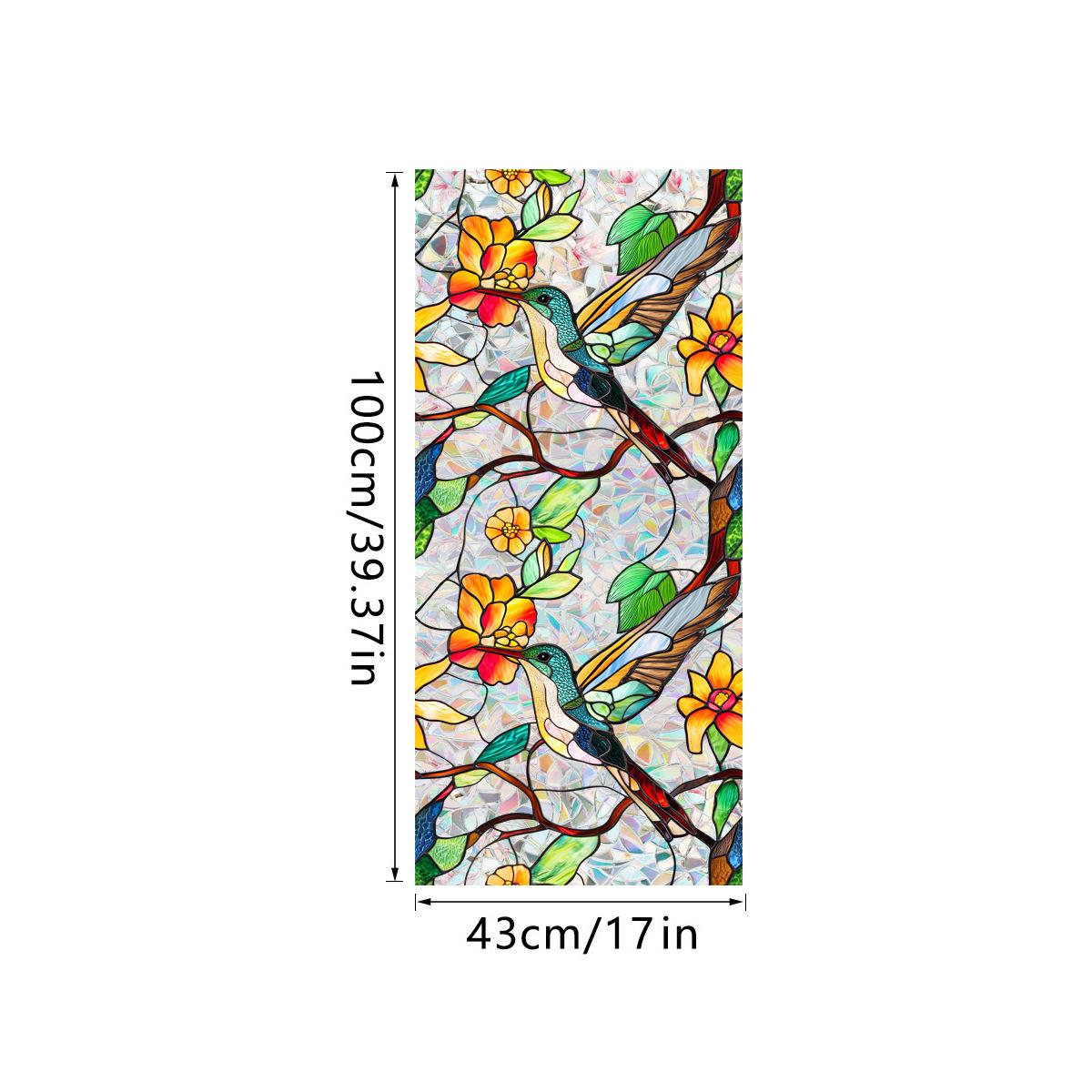 Stained Glass Film Daisy Window Privacy Film Window Sticker Vinyl Glass Window Films Home Aesthetic Decoration 43x100cm