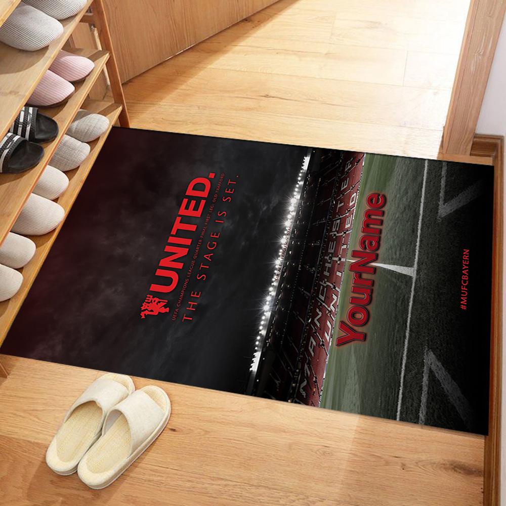 Manchester Personalized Text Carpet Design for Bedrooms Outdoor Game Room Kitchen Antislip Carpet Decorate Offices Best for Christmas