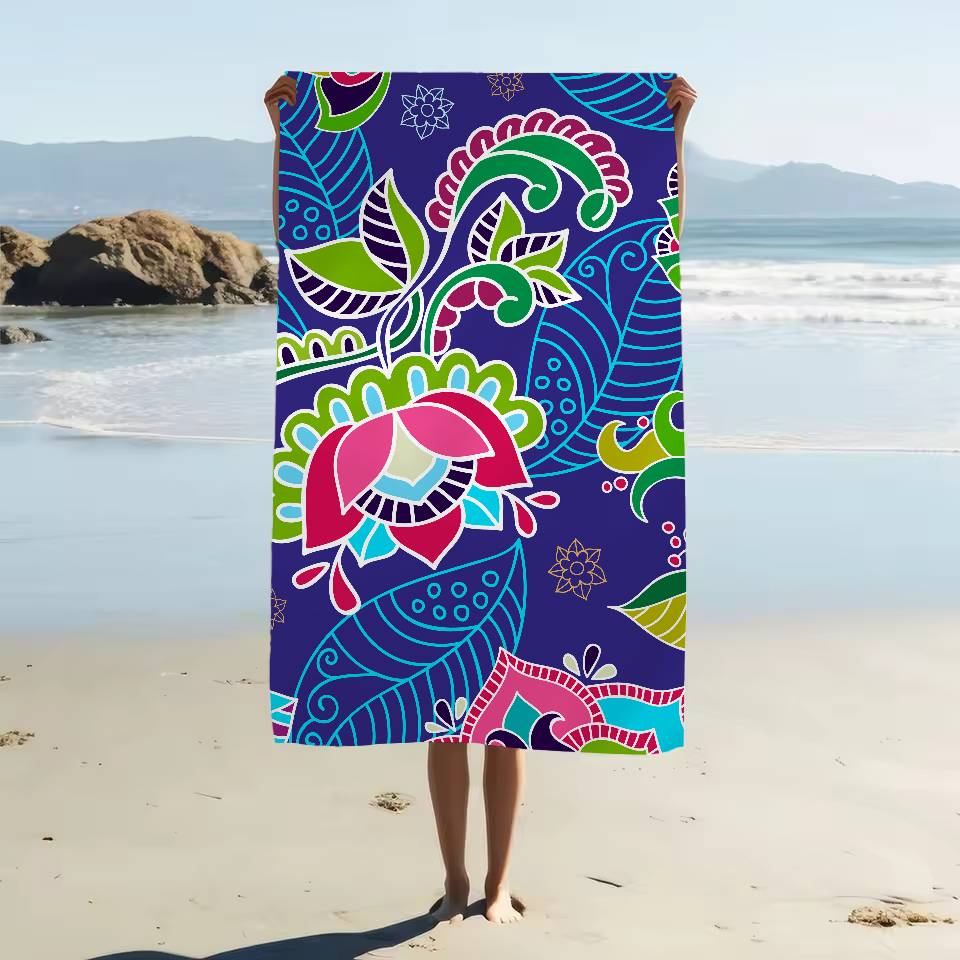 Paisley Print Beach Towel For Kids Personalized Bath Towel Pool Towel Vacation Gift Picnic Towel Party Gift