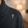 Pack of 10 Enamel Crosses Heart Pin with Secure Clasp for Confident Adornment Lapel Accessory for Everyday Wear