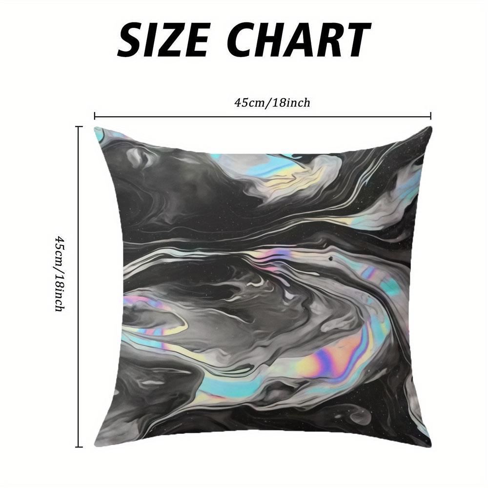 Black Fluid Square Jacquard Pillow Cover for Sofa Office Waist Cushion Cover Home Decorative Pillowcase