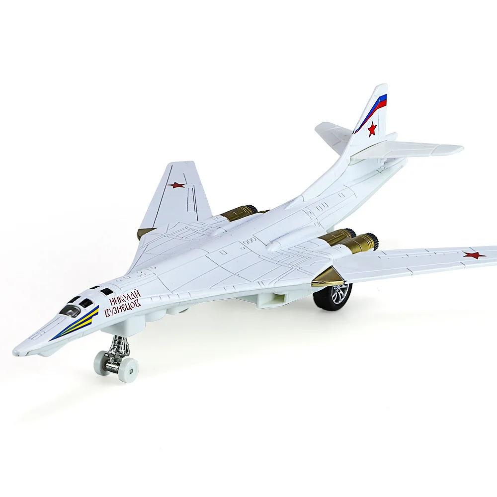 TU-160 Plane Model Toy Russia AirForce Tupolev TU-160 Diecast Alloy Aircraft Collectible Display Airplanes Sound and Light Model