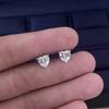 S925 Sterling Silver Moissanite Heart-Shaped Stud Earrings - Korean Style, High-End Jewelry