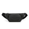 Men's Black Leather Chest Bag Vintage Sling Crossbody Bag Stylish Casual Chest Pack for Daily Use