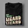 Lizard Smiling T Shirts for Men Cotton Funny TShirts Round Neck Tee Shirt Short Sleeve Tops Graphic Printed