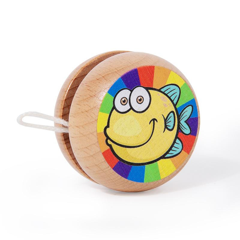 Multiple Children's Wooden Yo-yo Cartoon Animal Spinning Wooden Yoyo Ball Boys and Girls Educational Toy