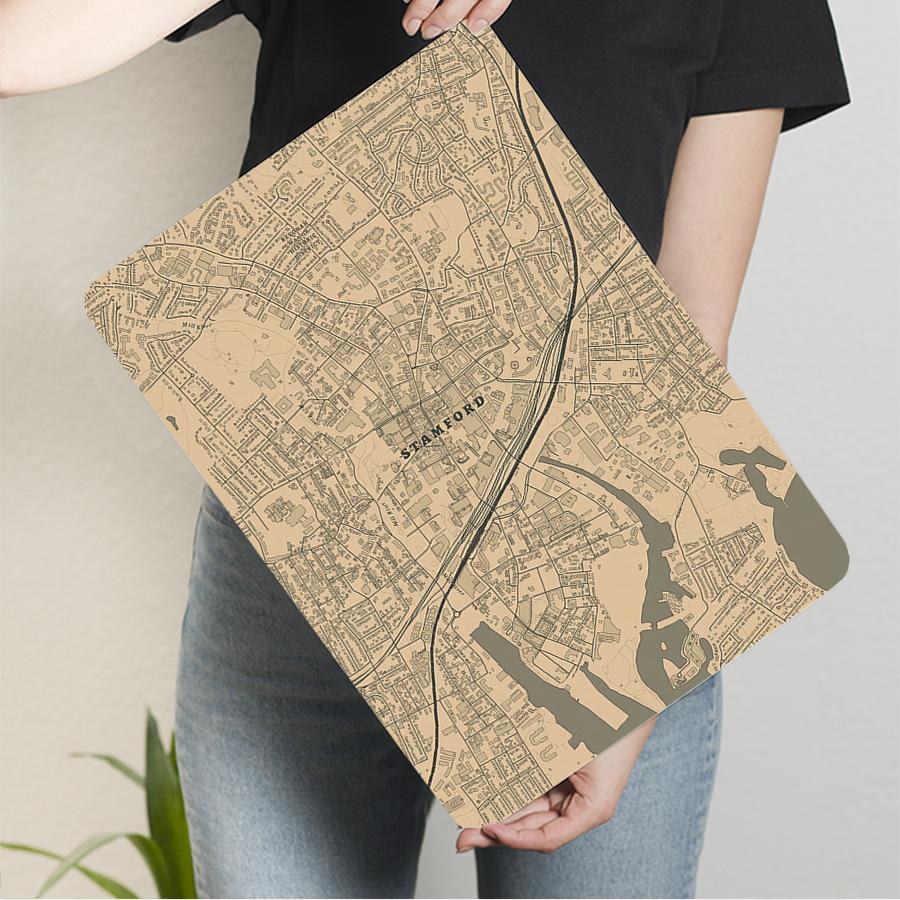 Stamford City Map Vintage Metal Wall Art Decorative Iron Painting for Home Office Decoration