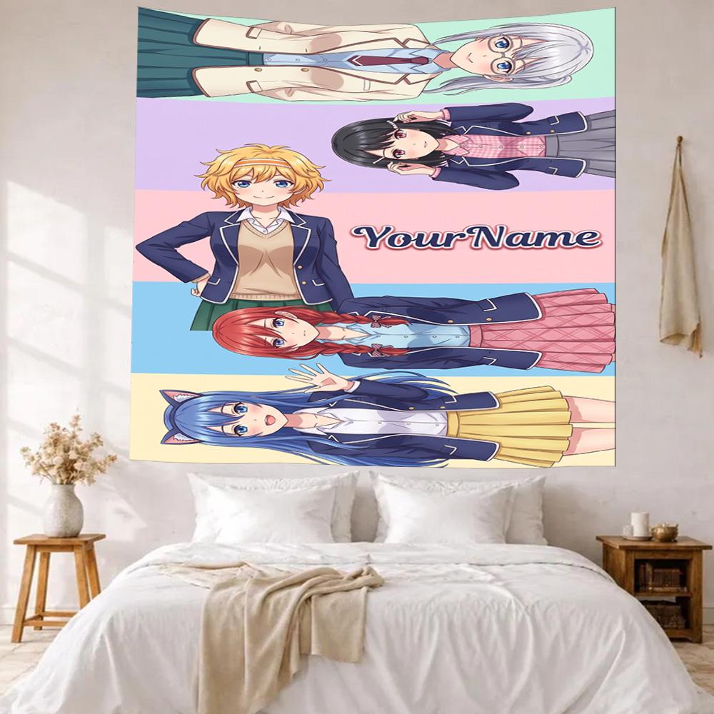 Quintessential Quintuplets Custom Your Name Wall Decor Tapestry Art For Pet Memorial Birthdaywedding Party Backdrop Family Gift
