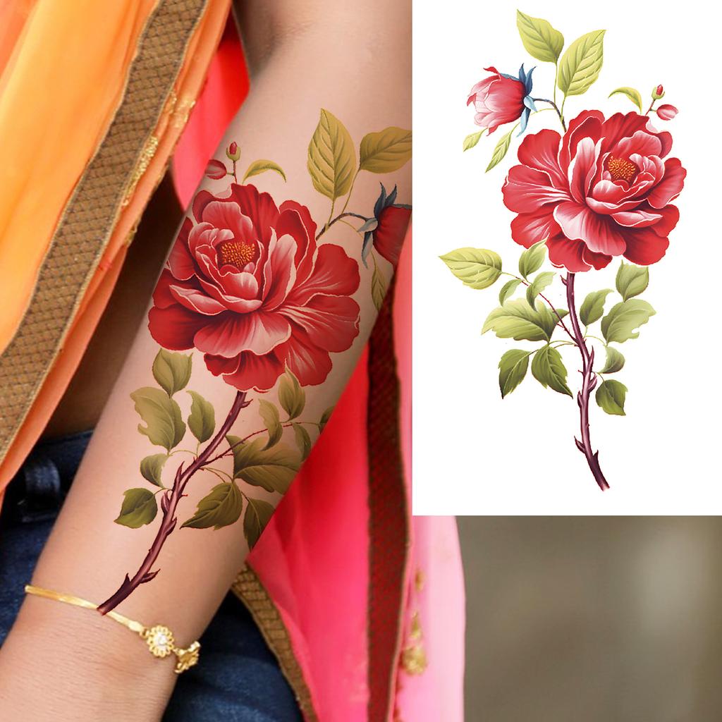 1 Sheet Black Henna Mandala Flower Temporary Tattoos For Women Girls Fake Lace Tattoo Sticker Disposable Decoration Adults Tatoo