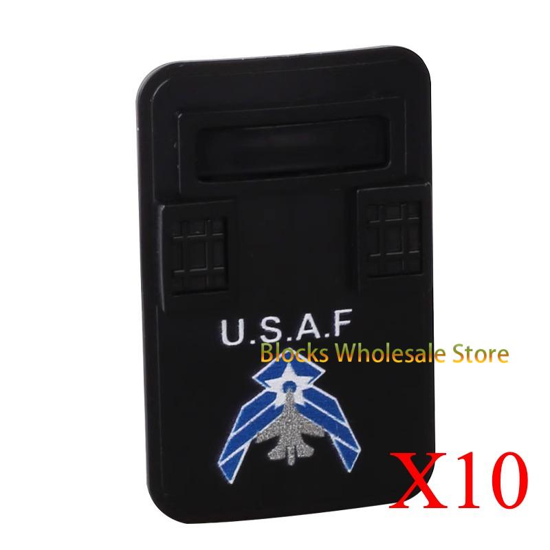 MOC Military SWAT Police Soldier Figures with Bulletproof Shields - Army Weapon DIY Building Blocks