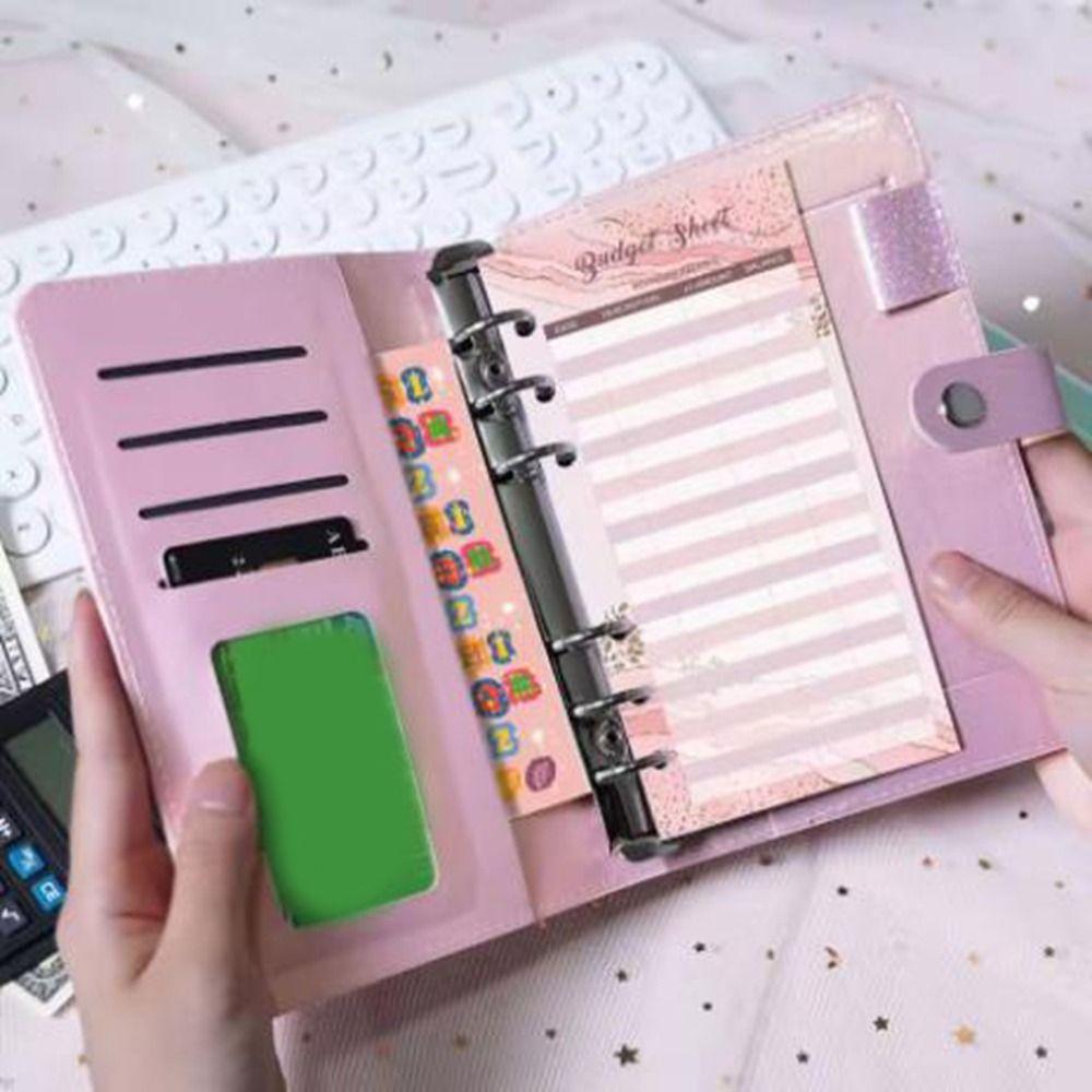 Soft Leather Budget Binder Planner Wallet Budgeting Cash Envelope Binder Financial Management