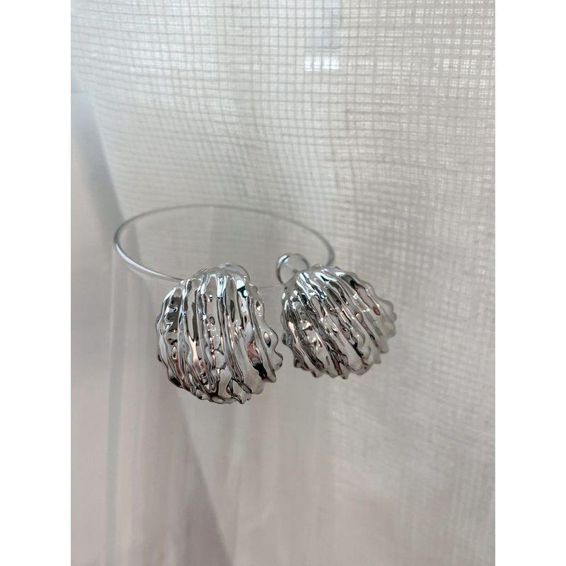 European and American-Style Irregular Silver-Color Cold Metal Earrings